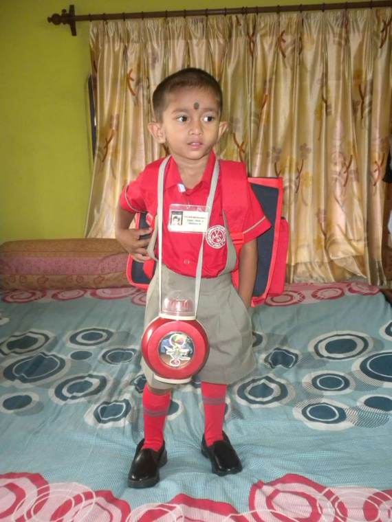 Srijan in school uniform